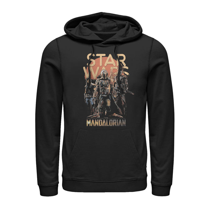 fifth sun Men's Star Wars: The Mandalorian Grunge Character Pull Over Hoodie