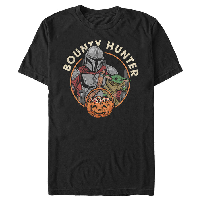 fifth sun Men's Star Wars: The Mandalorian Halloween Candy Bounty Hunter Din Djarin and Grogu T-Shirt