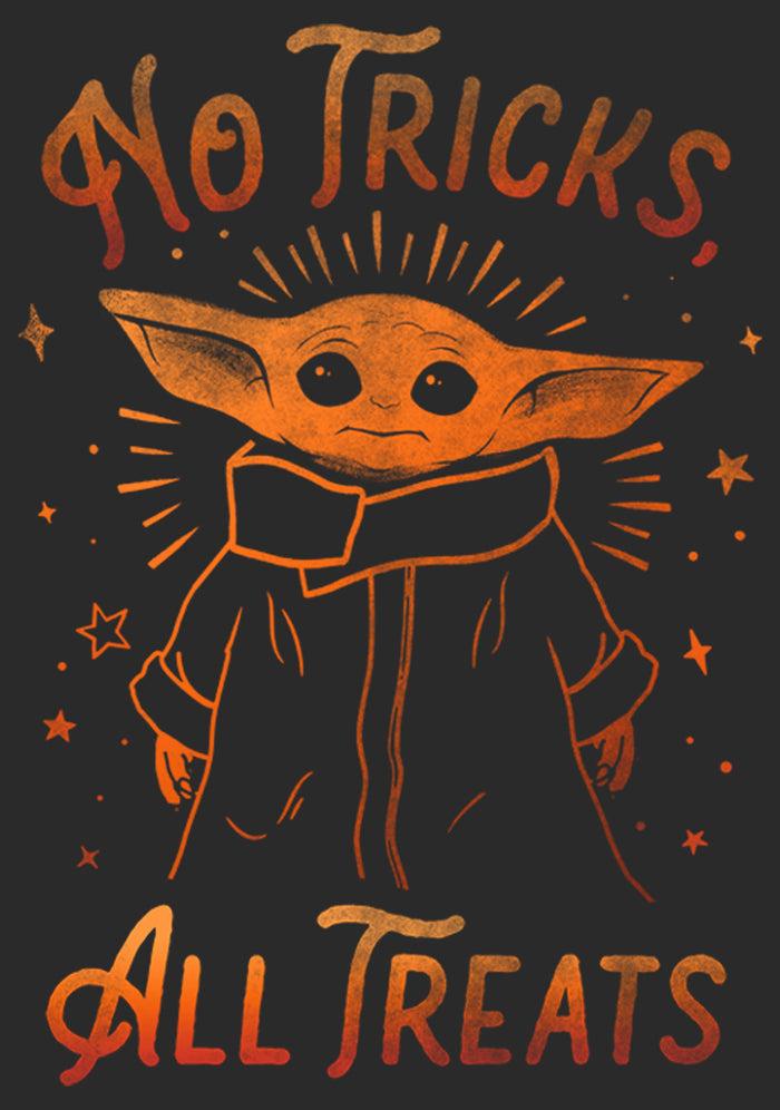 Fifth Sun Men's Star Wars: The Mandalorian Halloween Grogu No Tricks All Treats T-Shirt