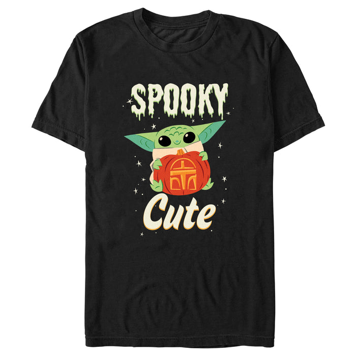 fifth sun Men's Star Wars: The Mandalorian Halloween Grogu Spooky Cute Pumpkin T-Shirt