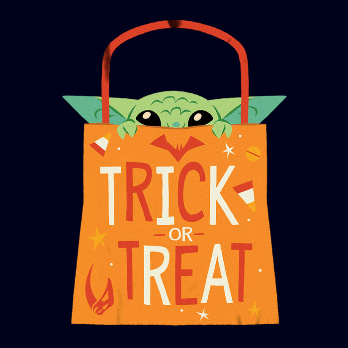 Fifth Sun Men's Star Wars: The Mandalorian Halloween Grogu Trick Or Treat Bag T-Shirt