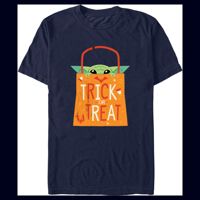 Fifth Sun Men's Star Wars: The Mandalorian Halloween Grogu Trick Or Treat Bag T-Shirt