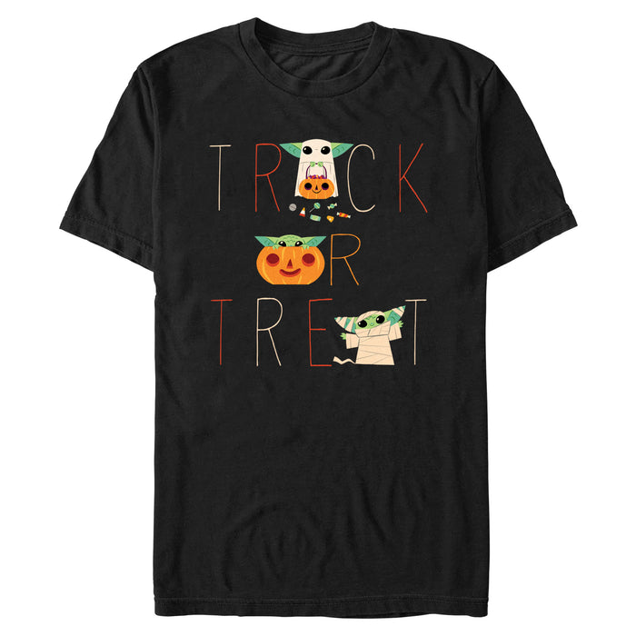 fifth sun Men's Star Wars: The Mandalorian Halloween Grogu Trick or Treat T-Shirt