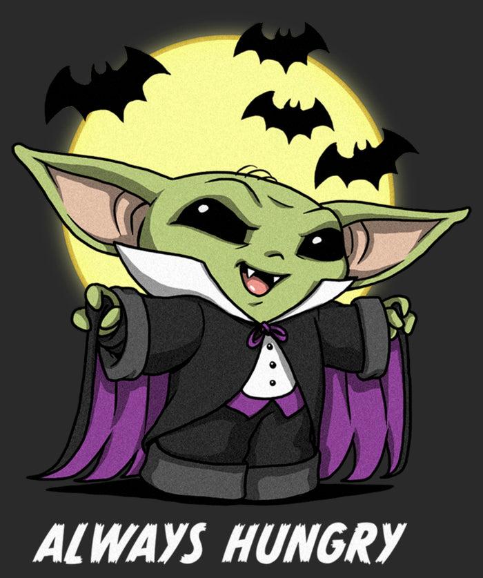 Fifth Sun Men's Star Wars: The Mandalorian Halloween Grogu Vampire Costume Always Hungry T-Shirt