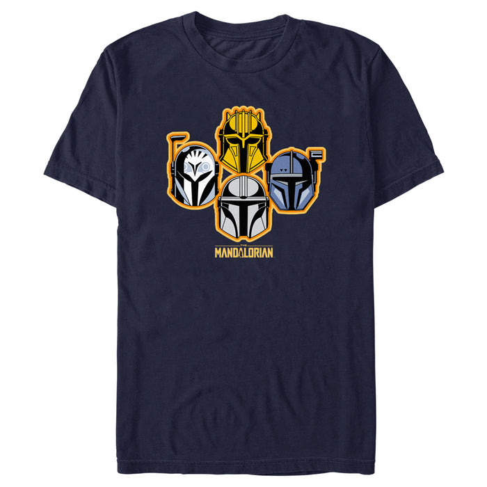 fifth sun Men's Star Wars: The Mandalorian Helmet Stack T-Shirt