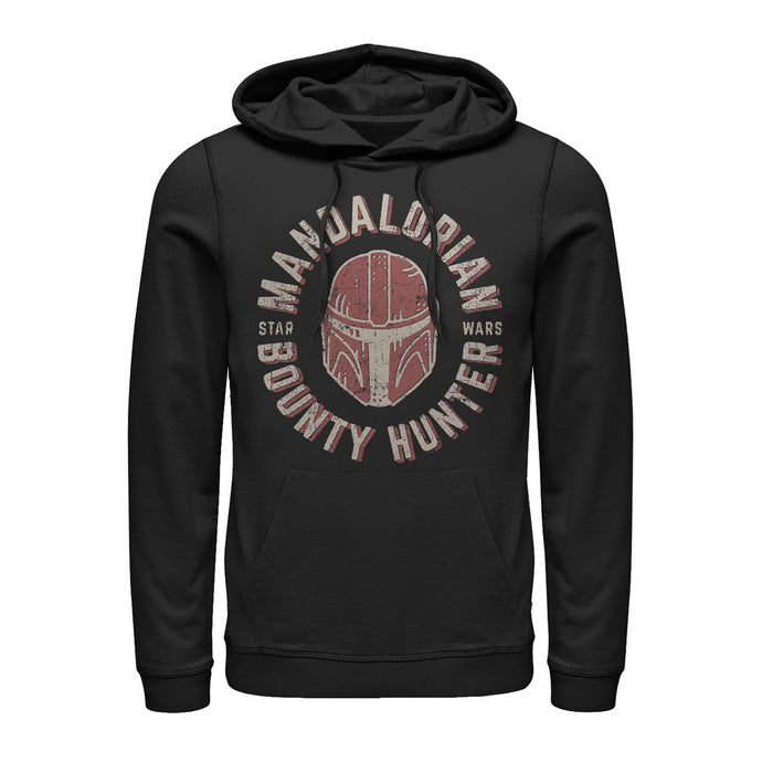 fifth sun Men's Star Wars: The Mandalorian Helmet Stamp Pull Over Hoodie