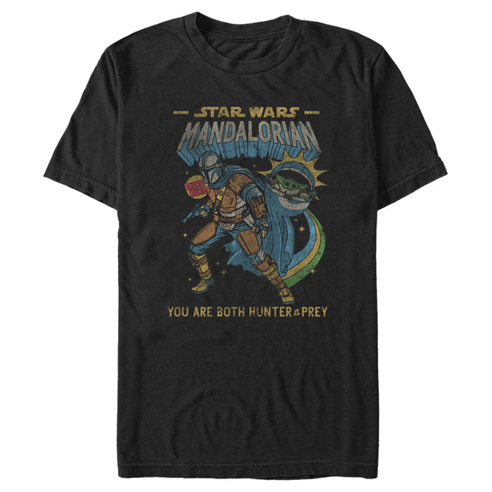 fifth sun Men's Star Wars: The Mandalorian Hunter and Prey Comic T-Shirt