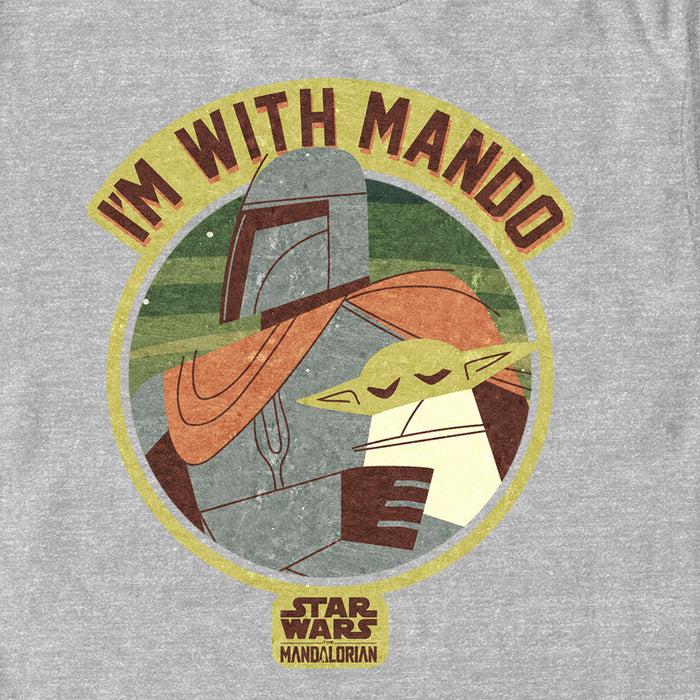 Fifth Sun Men's Star Wars: The Mandalorian I'm With Mando Minimalist Badge T-Shirt