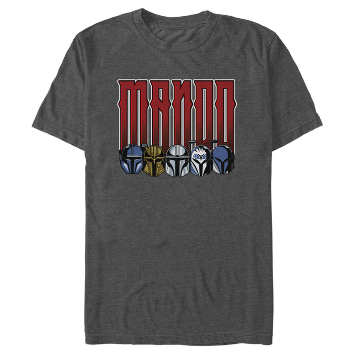 fifth sun Men's Star Wars: The Mandalorian Mando Helmet Line T-Shirt