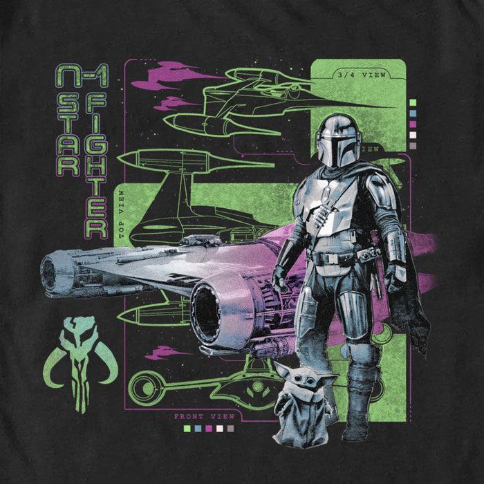 Fifth Sun Men's Star Wars: The Mandalorian N-1 Starfighter Poster T-Shirt
