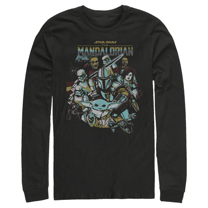 fifth sun Men's Star Wars: The Mandalorian Protect The Child Long Sleeve Shirt