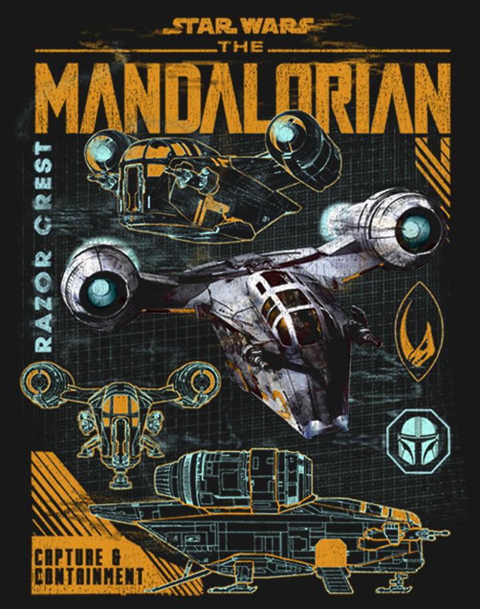 Fifth Sun Men's Star Wars: The Mandalorian Razor Crest Capture And Containment Long Sleeve Shirt