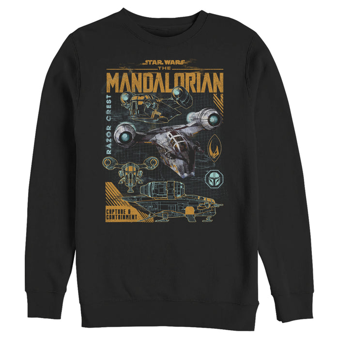 fifth sun Men's Star Wars: The Mandalorian Razor Crest Capture and Containment Sweatshirt