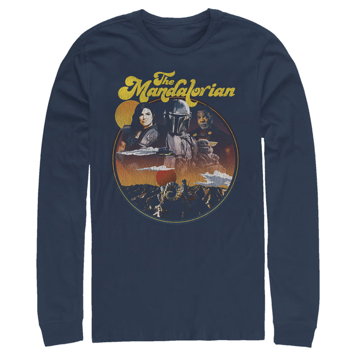 fifth sun Men's Star Wars: The Mandalorian Razor Crest Crew Long Sleeve Shirt