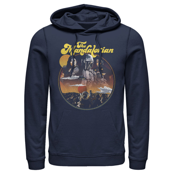 fifth sun Men's Star Wars: The Mandalorian Razor Crest Crew Pull Over Hoodie