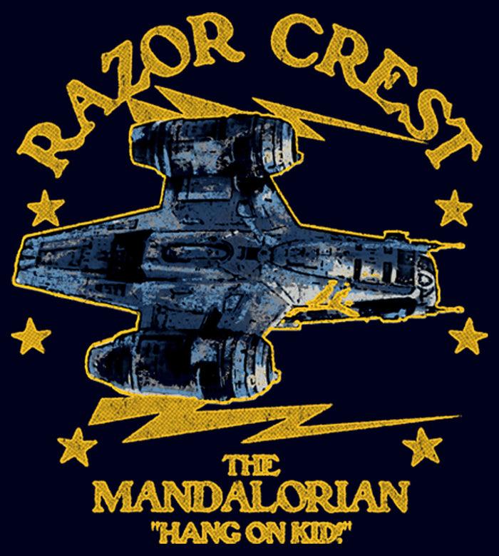 Fifth Sun Men's Star Wars: The Mandalorian Razor Crest Hang On Kid T-Shirt