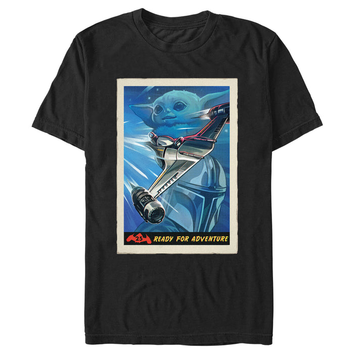 fifth sun Men's Star Wars: The Mandalorian Ready For Adventure Poster T-Shirt