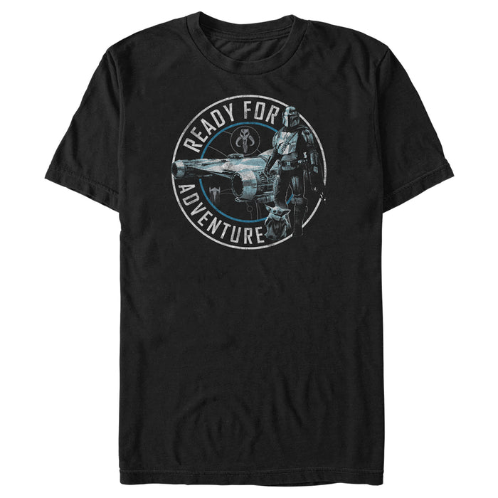 fifth sun Men's Star Wars: The Mandalorian Ready for Adventure Badge T-Shirt