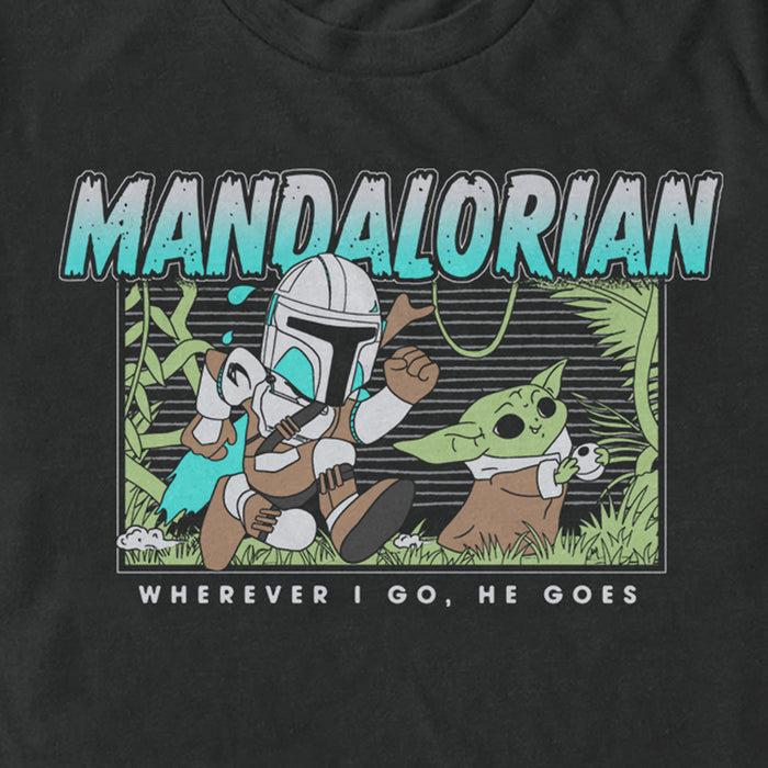 Fifth Sun Men's Star Wars: The Mandalorian Retro Cartoon Ball Chase T-Shirt