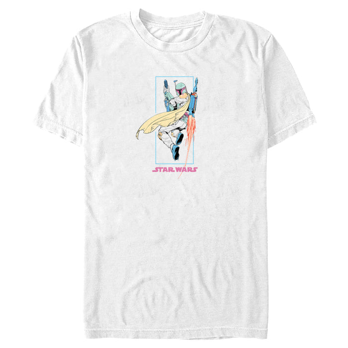 fifth sun Men's Star Wars: The Mandalorian Retro Din Djarin in Action T-Shirt