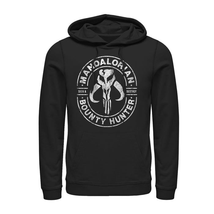 fifth sun Men's Star Wars: The Mandalorian Seek & Destroy Stamp Pull Over Hoodie