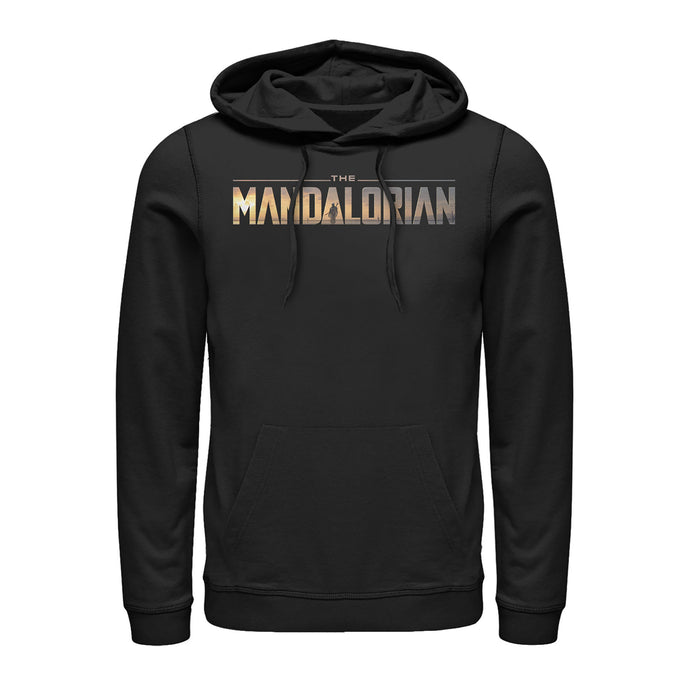 fifth sun Men's Star Wars: The Mandalorian Silhouette Logo Pull Over Hoodie