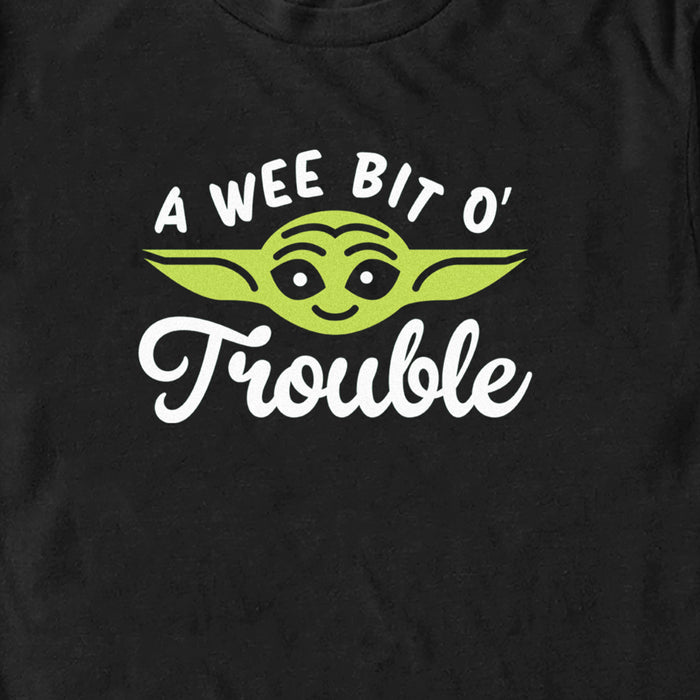 Fifth Sun Men's Star Wars: The Mandalorian St. Patrick's Day Grogu A Wee Bit O' Trouble T-Shirt