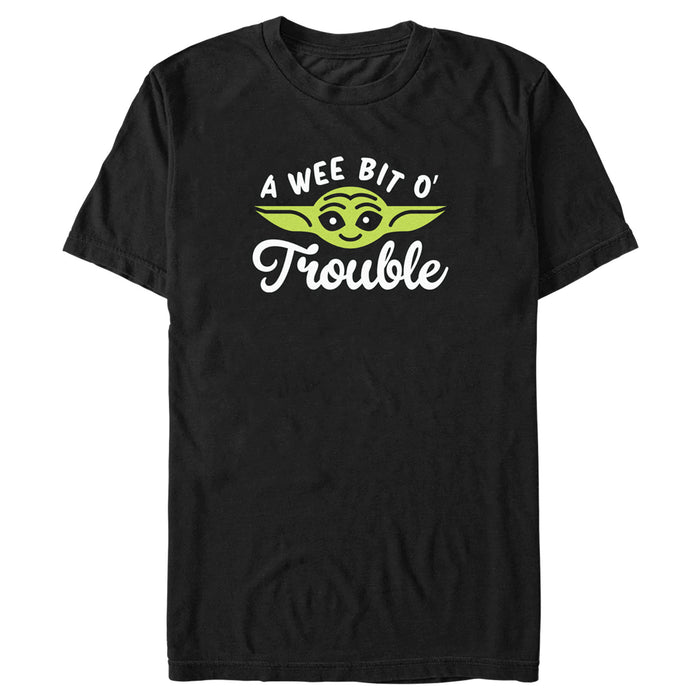 fifth sun Men's Star Wars: The Mandalorian St. Patrick's Day Grogu A Wee Bit O' Trouble T-Shirt