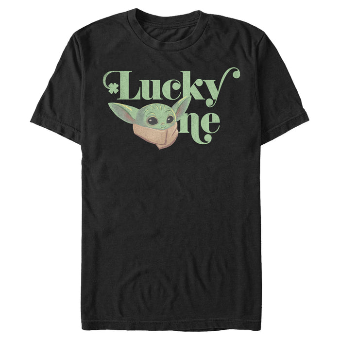 fifth sun Men's Star Wars: The Mandalorian St. Patrick's Day Grogu Lucky One T-Shirt