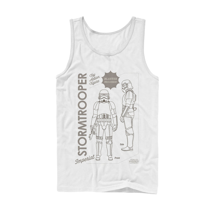 fifth sun Men's Star Wars: The Mandalorian Stormtrooper Action Figure Tank Top