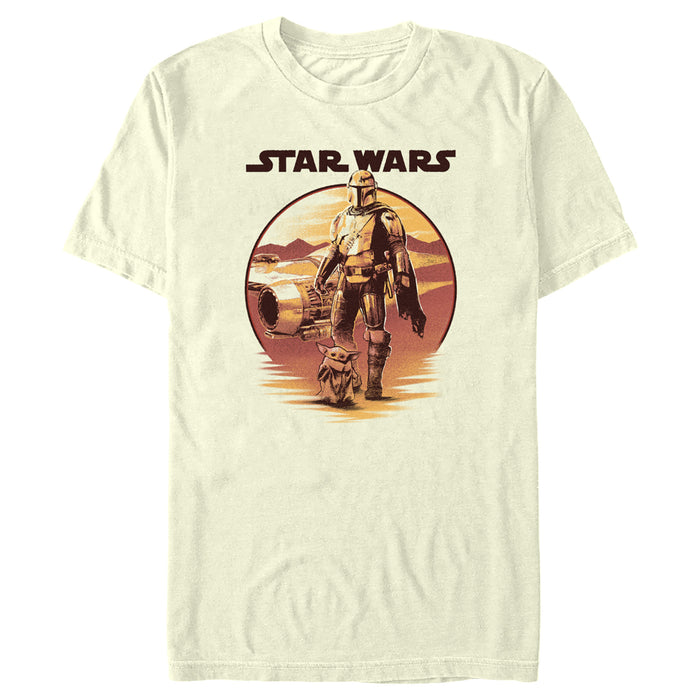 fifth sun Men's Star Wars: The Mandalorian Sunset Poster T-Shirt
