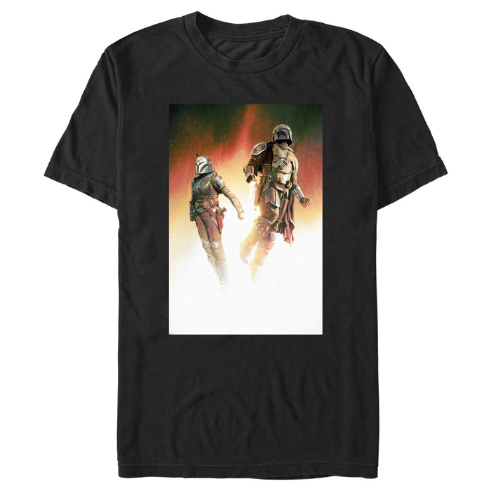 fifth sun Men's Star Wars: The Mandalorian Take Flight Poster T-Shirt