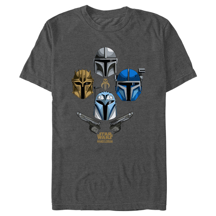 fifth sun Men's Star Wars: The Mandalorian Team Helmets T-Shirt