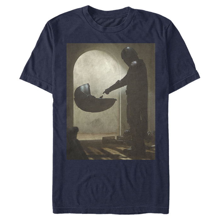 Fifth Sun Men's Star Wars: The Mandalorian The Child And Bounty Hunter Portrait Scene T-Shirt