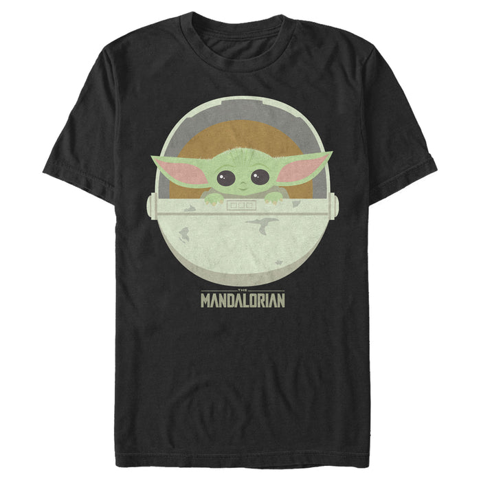 fifth sun Men's Star Wars: The Mandalorian The Child Cartoon Art Bassinet T-Shirt