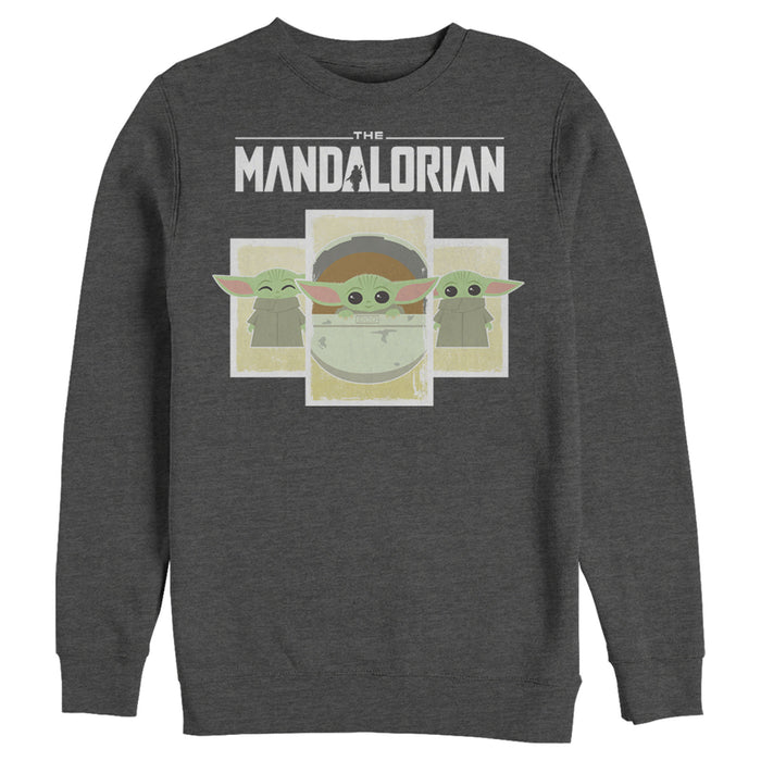 Fifth Sun Men's Star Wars: The Mandalorian The Child Cartoon Cards Sweatshirt