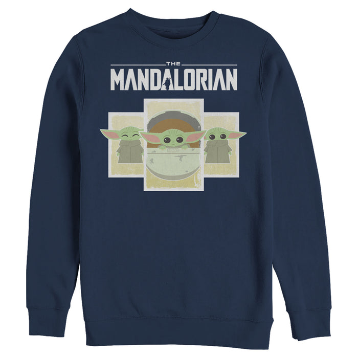 fifth sun Men's Star Wars: The Mandalorian The Child Cartoon Cards Sweatshirt