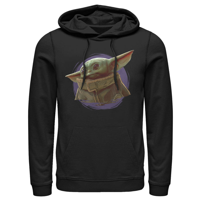 fifth sun Men's Star Wars: The Mandalorian The Child Circle Halo Pull Over Hoodie