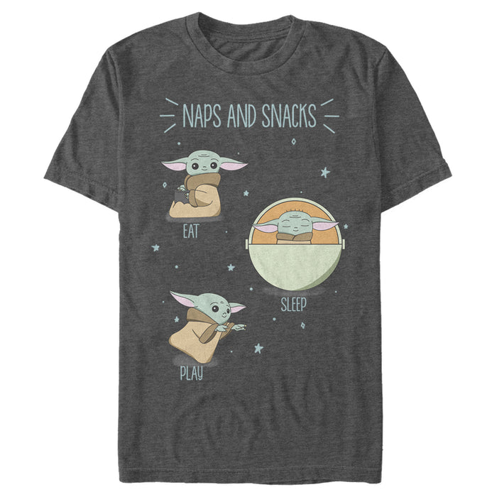 fifth sun Men's Star Wars: The Mandalorian The Child Naps and Snacks T-Shirt