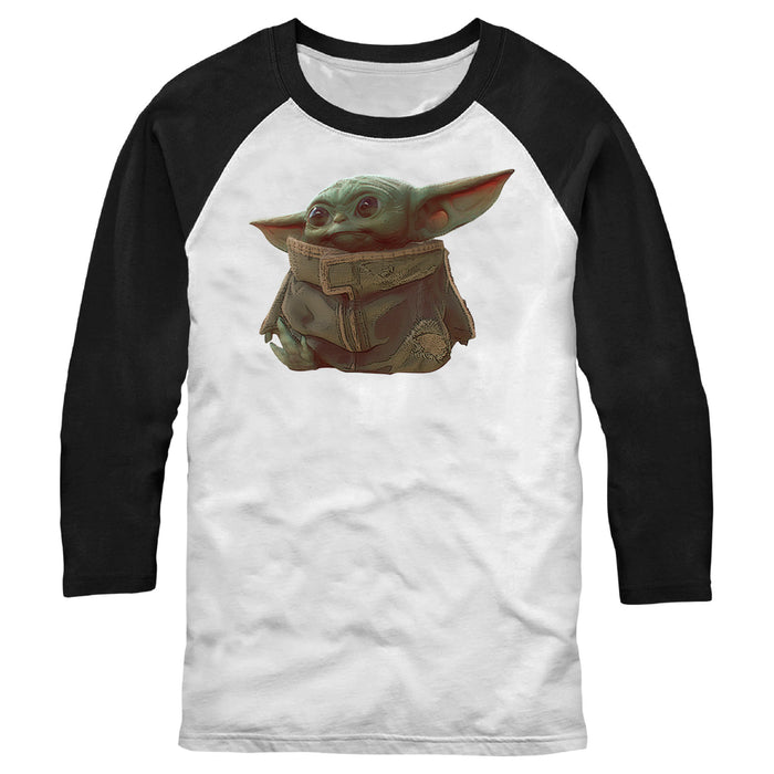 fifth sun Men's Star Wars: The Mandalorian The Child Portrait Baseball Tee