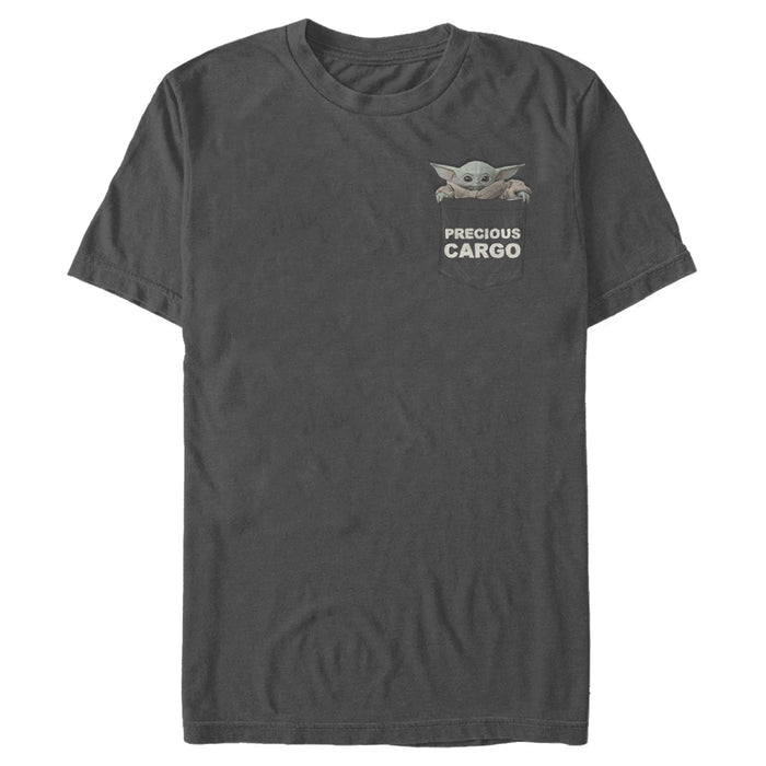 fifth sun Men's Star Wars: The Mandalorian The Child Precious Cargo Pocket T-Shirt