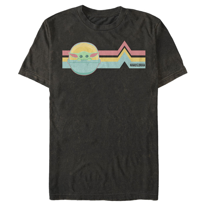 Fifth Sun Men's Star Wars: The Mandalorian The Child Retro Stripes T-Shirt