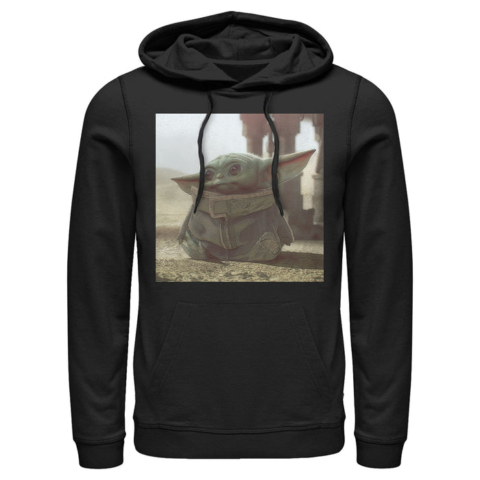Fifth Sun Men's Star Wars: The Mandalorian The Child Square Frame Pull Over Hoodie