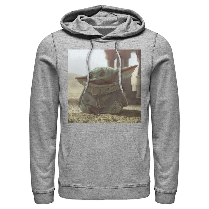 Fifth Sun Men's Star Wars: The Mandalorian The Child Square Frame Pull Over Hoodie