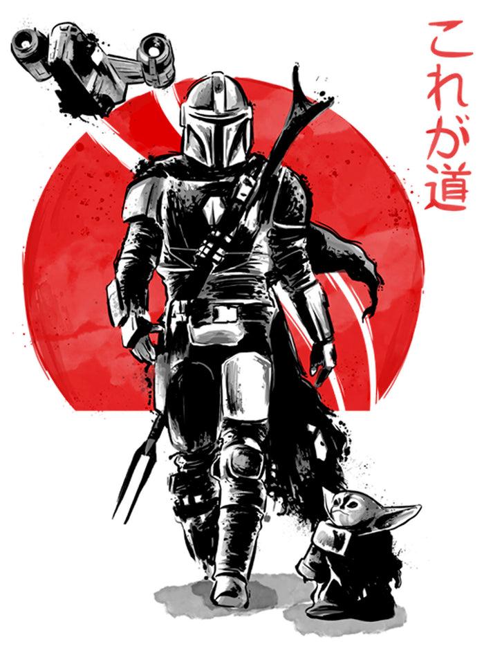 Fifth Sun Men's Star Wars: The Mandalorian The Mandalorian Grogu & Djarin Red Sunset Art T-Shirt