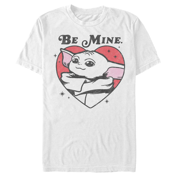 fifth sun Men's Star Wars: The Mandalorian Valentine's Day Grogu Be Mine T-Shirt