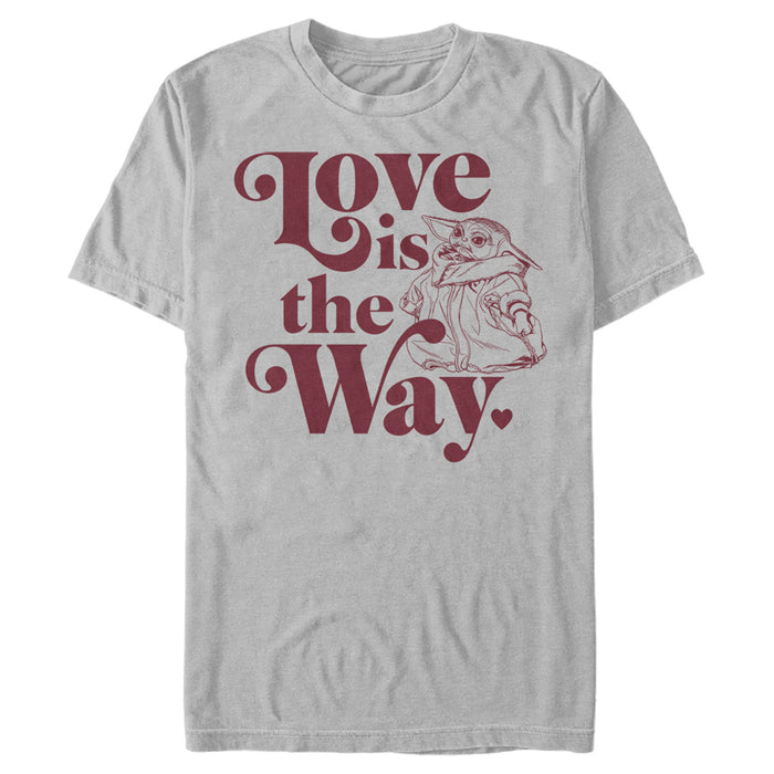 fifth sun Men's Star Wars: The Mandalorian Valentine's Day The Child Love is the Way T-Shirt