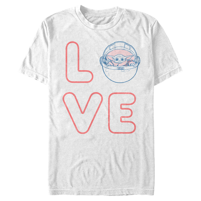 fifth sun Men's Star Wars: The Mandalorian Valentine's Day The Child Love Space Capsule T-Shirt