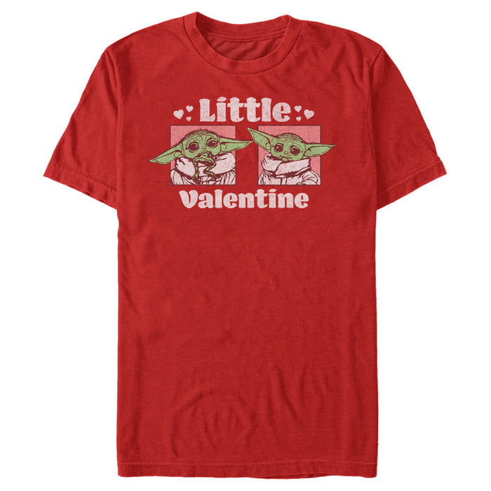 fifth sun Men's Star Wars: The Mandalorian Valentine's Day The Child Little Valentine Panels T-Shirt