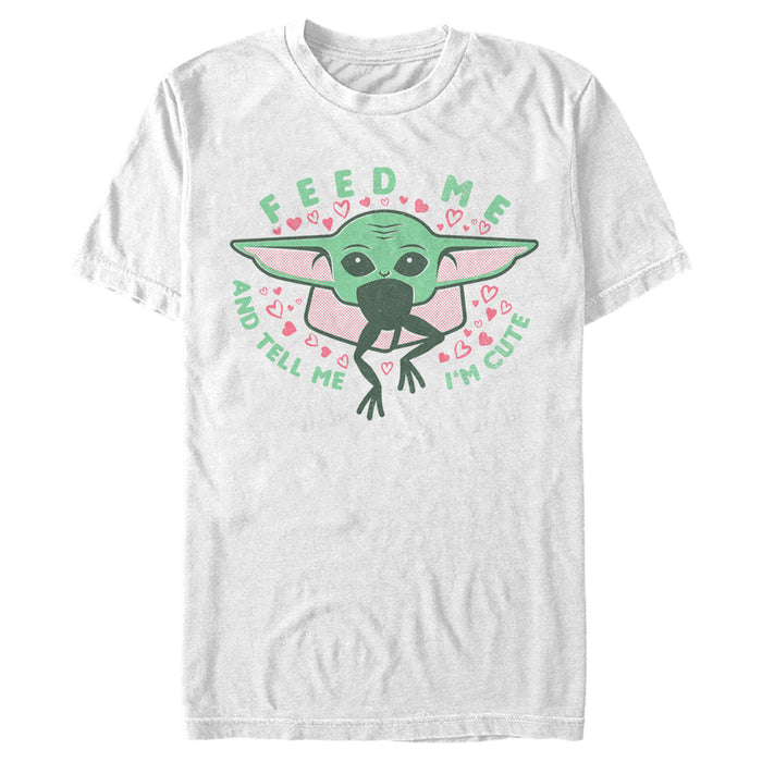 fifth sun Men's Star Wars: The Mandalorian Valentine's Day The Child Feed Me T-Shirt